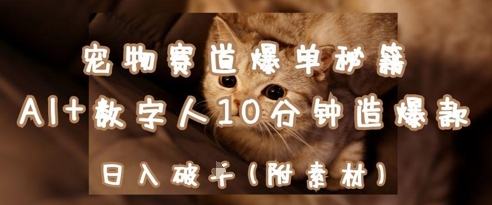 宠物赛道爆单秘籍：AI+数字人10分钟造爆款，日入1k_菜菜笔记