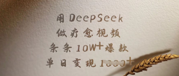 用DeepSeek做疗愈视频，条条10W+爆款，单日变现多张_菜菜笔记