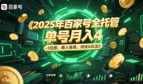 2025年百家号全托管，单号月入4-5位数，懒人福音，纯挂G玩法【揭秘】_菜菜笔记