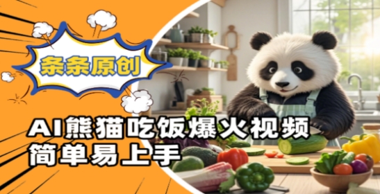 Ai熊猫吃饭爆火视频，条条原创，简单易上手_菜菜笔记
