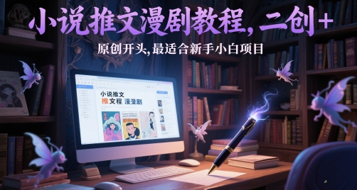 小说推文漫剧教程，二创+原创开头，最适合新手小白项目_菜菜笔记
