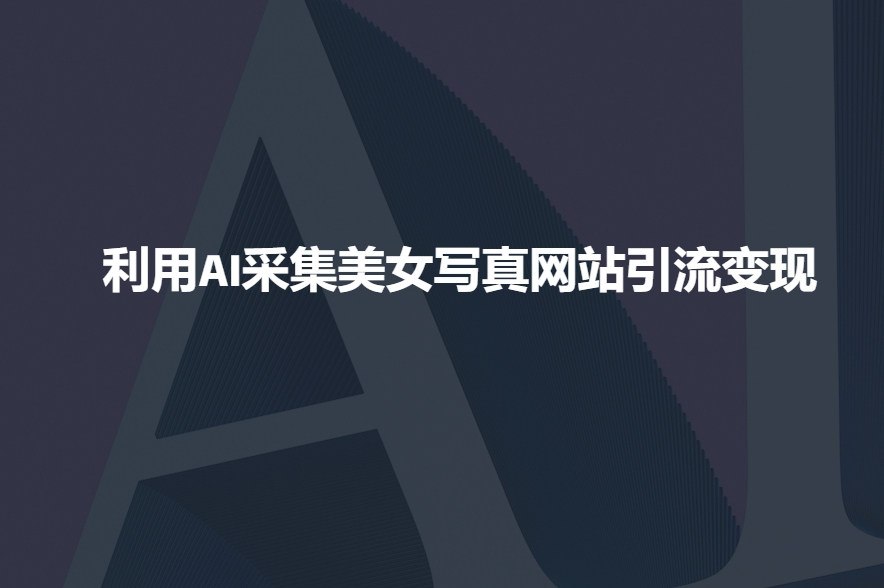利用AI采集美女写真网站引流变现，引流嘎嘎的_菜菜笔记