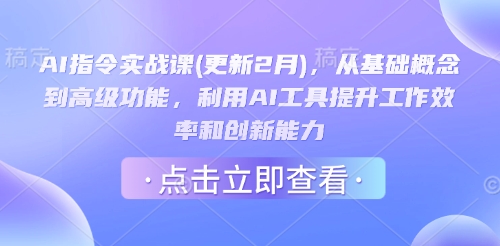 AI指令实战课(更新2月)，从基础概念到高级功能，利用AI工具提升工作效率和创新能力_菜菜笔记
