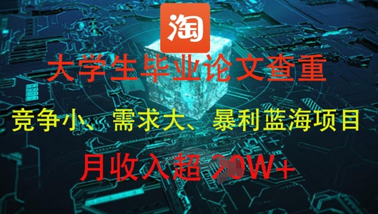 大学生毕业论文查重，暴利蓝海项目，月收入过1W+_菜菜笔记