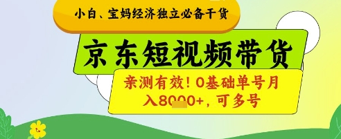 小白宝妈经济独立必备干货，京东短视频带货，亲测有效!0基础单号月入8k+，可多号【揭秘】_菜菜笔记