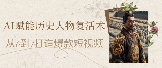 AI赋能历史人物复活术：从0到1打造爆款短视频，7天涨粉10W，小白也能月入过1W_菜菜笔记