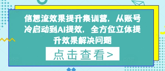 信息流效果提升集训营，从账号冷启动到AI提效，全方位立体提升效果解决问题_菜菜笔记