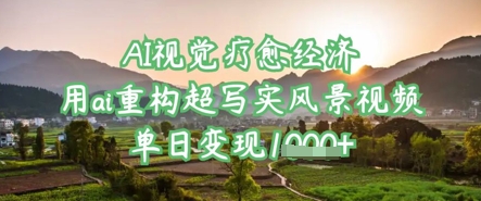 AI视觉疗愈经济：用ai重构超写实风景视频，单日变现多张_菜菜笔记