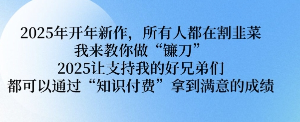 2025年开年新作，所有人都在割韭菜，我来教你做“镰刀” 2025让支持我的好兄弟们都可以通过“知识付费”拿到满意的成绩【揭秘】2_菜菜笔记