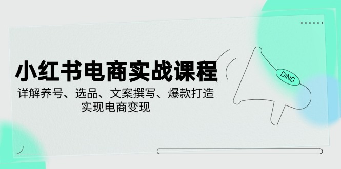 小红书电商实战课程，详解养号、选品、文案撰写、爆款打造，实现电商变现_菜菜笔记
