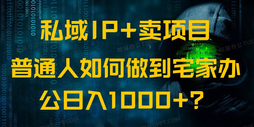 私域IP+卖项目，普通人如何做到宅家办公实现日入1000+_菜菜笔记