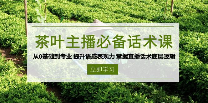 茶叶 主播必备话术课 从0基础到专业 提升语感表现力 掌握直播话术底层逻辑_菜菜笔记
