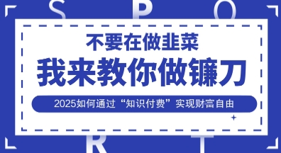 韭菜生涯终结者，我来教你做镰刀，2025如何通过“知识付费”实现财F自由【揭秘】_菜菜笔记