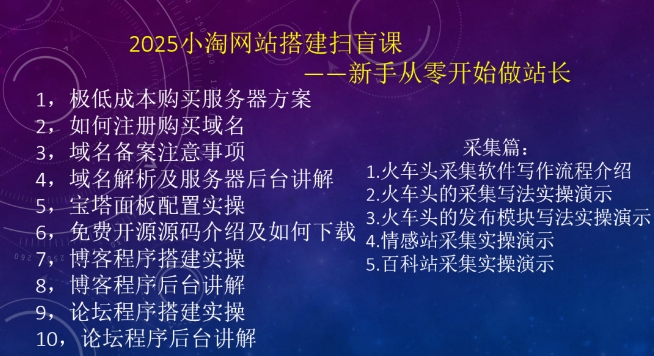 2025小淘网站搭建扫盲课，新手从零开始做站长_菜菜笔记