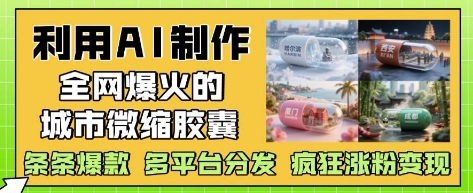 利用AI制作全网爆火的城市微缩胶囊，条条爆款， 多平台分发，疯狂涨粉变现_菜菜笔记