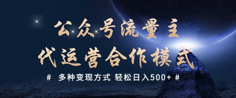 公众号流量主代运营  多种变现方式 轻松日入5张【揭秘】_菜菜笔记