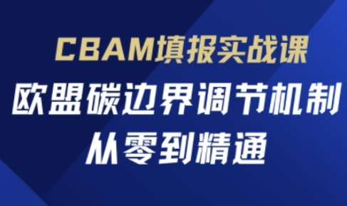 CBAM填报实战课，欧盟碳边界调节机制，从零到精通_菜菜笔记