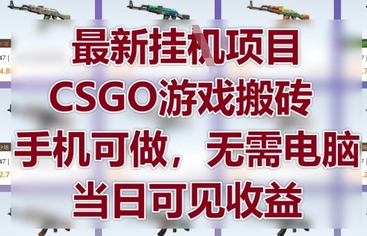 最新挂G项目，CSGO游戏搬砖，手机可做，无需电脑，当日见收益【揭秘】_菜菜笔记