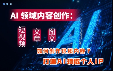 AI领域内容创作：高效创作短视频、文章、图文三大板块内容，打造AI领域个人IP_菜菜笔记