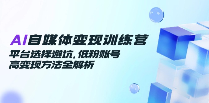 AI自媒体变现训练营，平台选择避坑，低粉账号高变现方法全解析_菜菜笔记