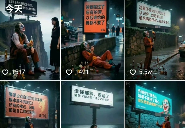 一条视频竟然15W赞！用AI制作小丑自嘲扎心文案视频，当下非常火爆的短视频流量神器_菜菜笔记