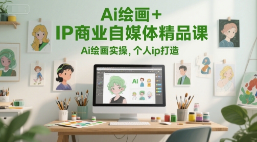 Ai绘画+IP商业自媒体精品课，Ai绘画实操，个人ip打造_菜菜笔记
