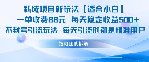 私域项目新玩法【适合小白】 一单收费88.每天稳定收益几张_菜菜笔记