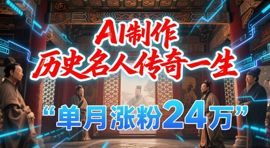 暴力起号！用AI制作历史名人传奇一生，单月涨粉24W，涨粉+变现赛道黑马来了_菜菜笔记