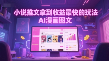小说推文拿到收益最快的玩法，AI漫画图文_菜菜笔记