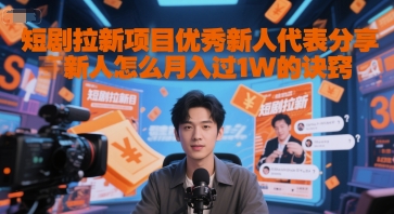 短剧拉新项目优秀新人代表分享新人怎么月入过1W的诀窍_菜菜笔记