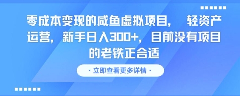 零成本变现的咸鱼虚拟项目， 轻资产运营，新手日入3张+，目前没有项目的老铁正合适_菜菜笔记