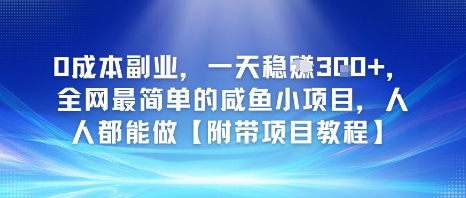 0成本副业，一天稳入3张，全网最简单的咸鱼小项目，人人都能做【附带项目教程】_菜菜笔记