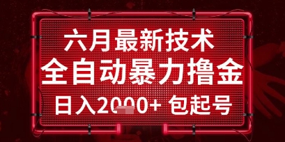 六月最新技术全自动暴力撸金，稳定日入2k+包起号，长期稳定【揭秘】_菜菜笔记