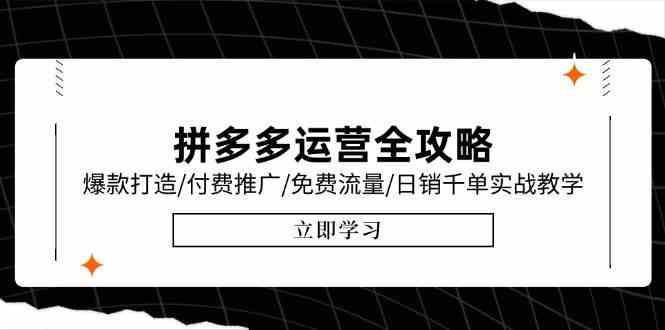 拼多多运营全攻略，爆款打造/付费推广/免费流量/日销千单实战教学/6月更新_菜菜笔记