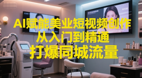 AI赋能美业短视频创作，从入门到精通，打爆同城流量，超级AI工具短视频实操落地_菜菜笔记