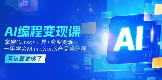 （15100期）AI编程变现课：掌握Cursor工具+变现，一年学会MicroSaaS产品全流程 (更新)_菜菜笔记