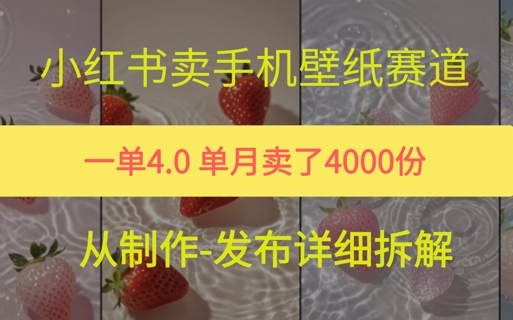小红薯手机壁纸变现，4块钱一张的图，单月卖了5000份_菜菜笔记