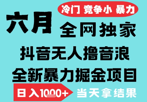2025年6月高爆抖音无人直播最新撸音浪掘金项目，无脑日入1k+，低门槛小白可做，可矩阵放大【揭秘】_菜菜笔记