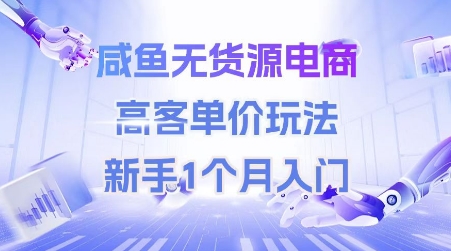 咸鱼无货源电商，高客单价玩法，新手1个月入门_菜菜笔记