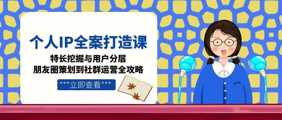 个人IP全案打造课，特长挖掘与用户分层，朋友圈策划到社群运营全攻略_菜菜笔记