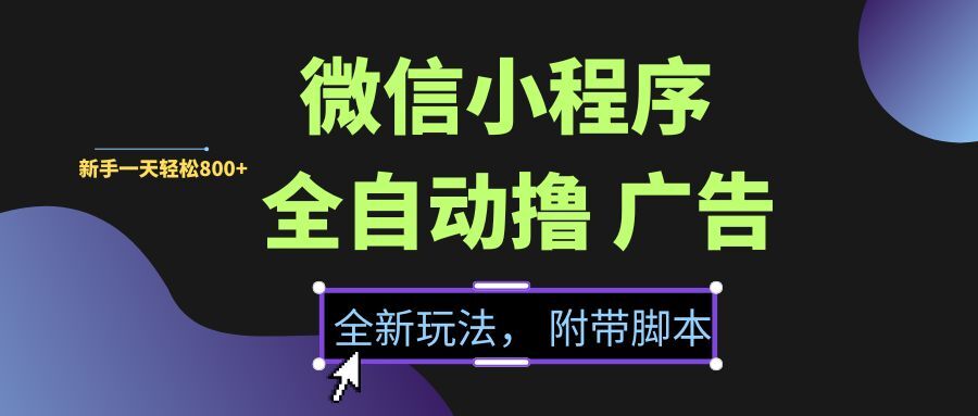 （15134期）微信小程序挂机撸广告，全新玩法，新手一天轻松800+【附带脚本】_菜菜笔记