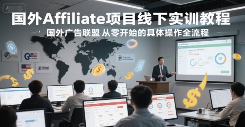 国外Affiliate项目线下实训教程，国外广告联盟从零开始的具体操作全流程_菜菜笔记