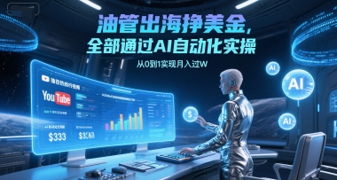 油管出海挣美金，全部通过AI自动化实操，从0到1实现月入过W_菜菜笔记