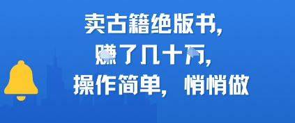 卖古籍绝版书，挣了几十个，操作简单，悄悄做_菜菜笔记