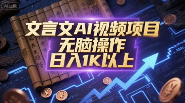 文言文AI视频项目，无脑操作，日入1K以上_菜菜笔记