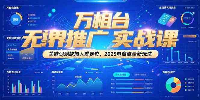万相台无界推广实战课，关键词测款加人群定位，2025电商流量新玩法_菜菜笔记