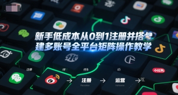 新手低成本从0到1注册并搭建多账号全平台矩阵操作教学，手机号-邮箱-IP-工具_菜菜笔记