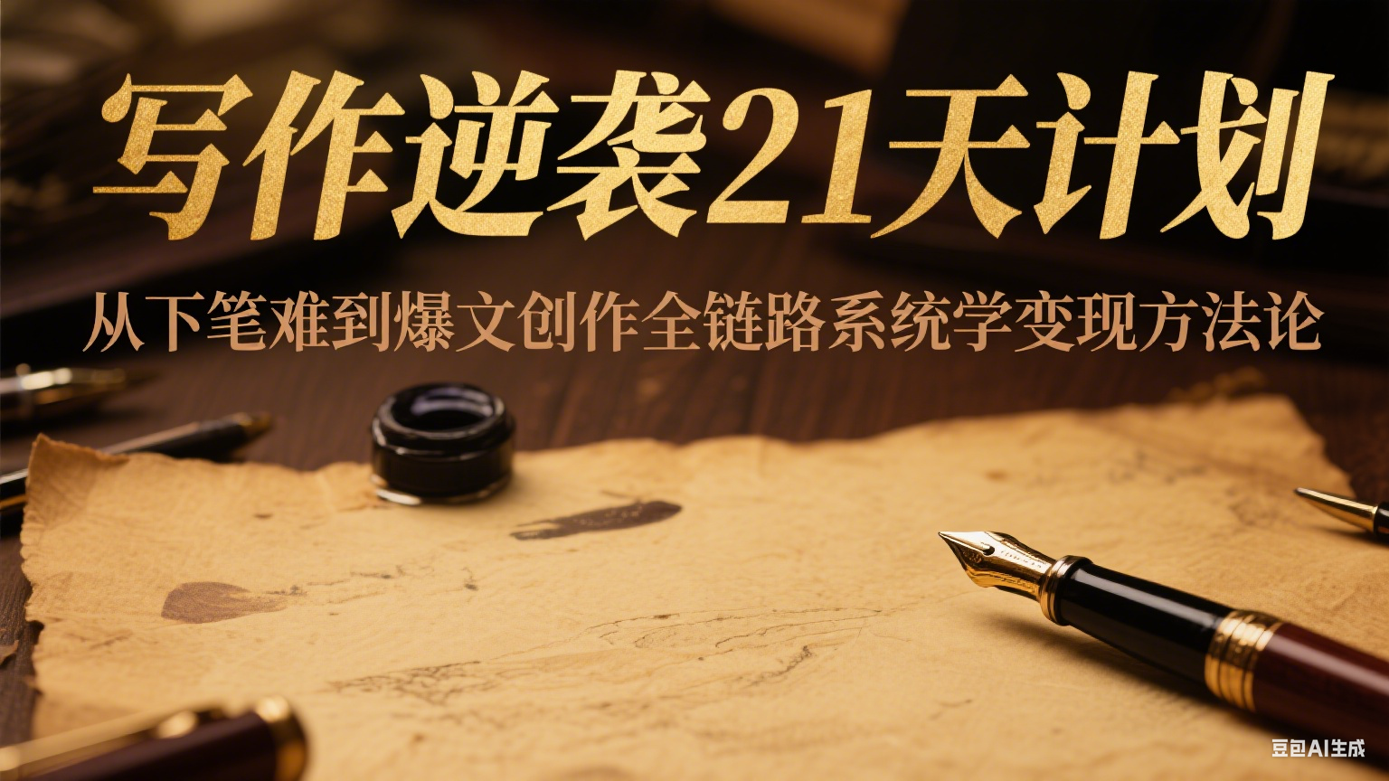 写作逆袭21天计划：从下笔难到爆文创作全链路系统学变现方法论_菜菜笔记