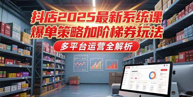 （15214期）抖店2025最新系统课，爆单策略加阶梯券玩法，多平台运营全解析_菜菜笔记
