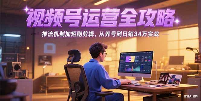 （15217期）2025视频号运营全攻略，推流机制加短剧剪辑，从养号到日销34万实战_菜菜笔记